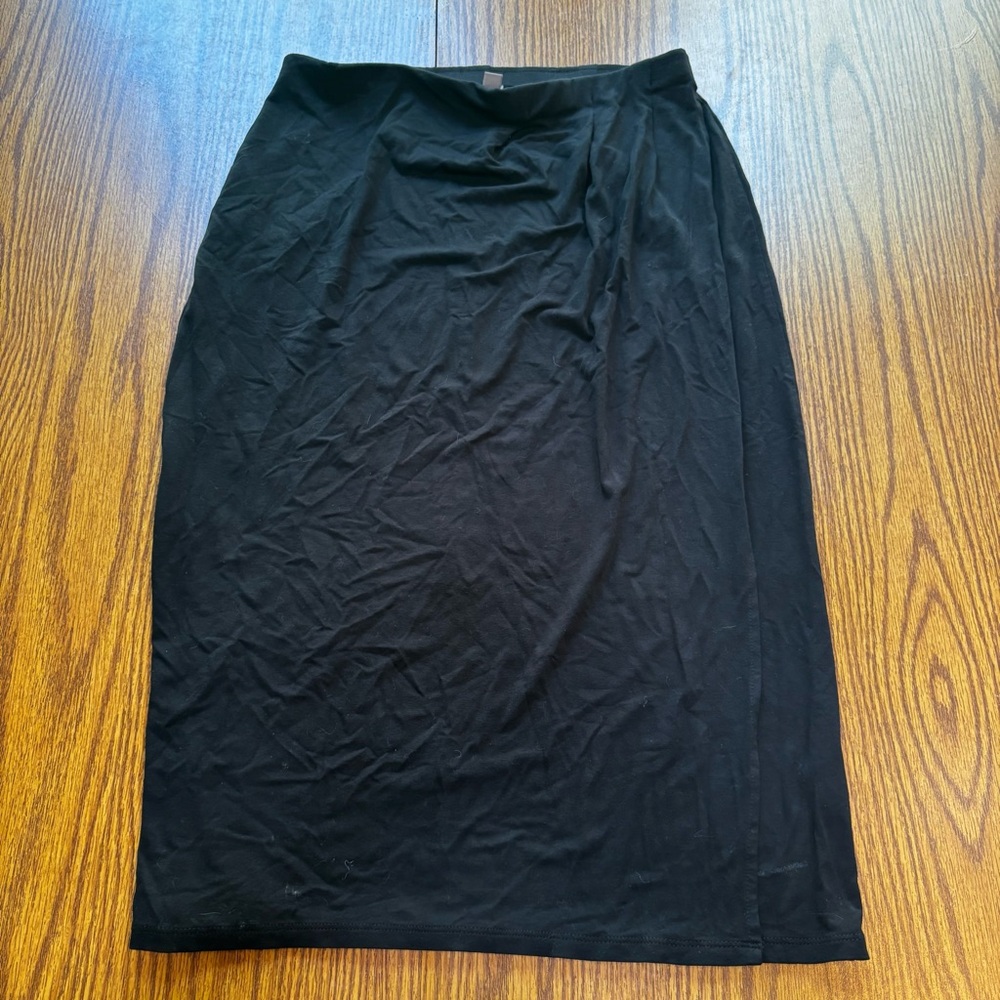 J. Jill Black Midi Pencil Skirt Wrap Sz SP